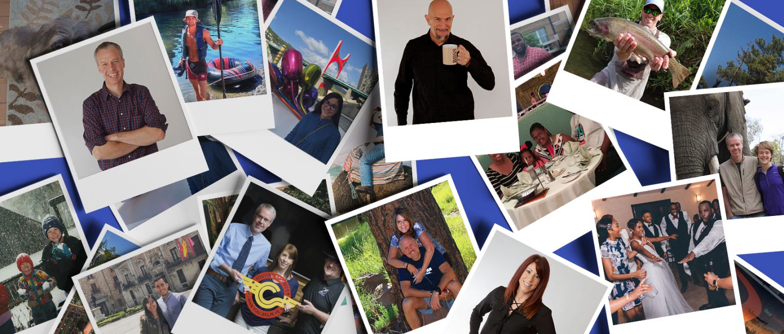 Polaroid photo collage of Third Wave Digital team members