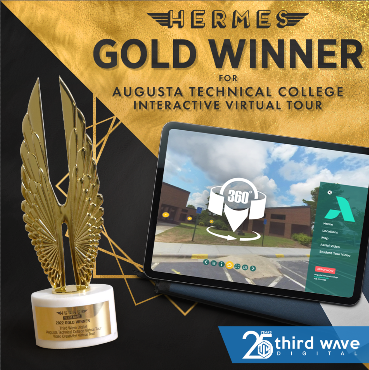 Third Wave Digital won gold for Augusta Technical College interactive virtual tour