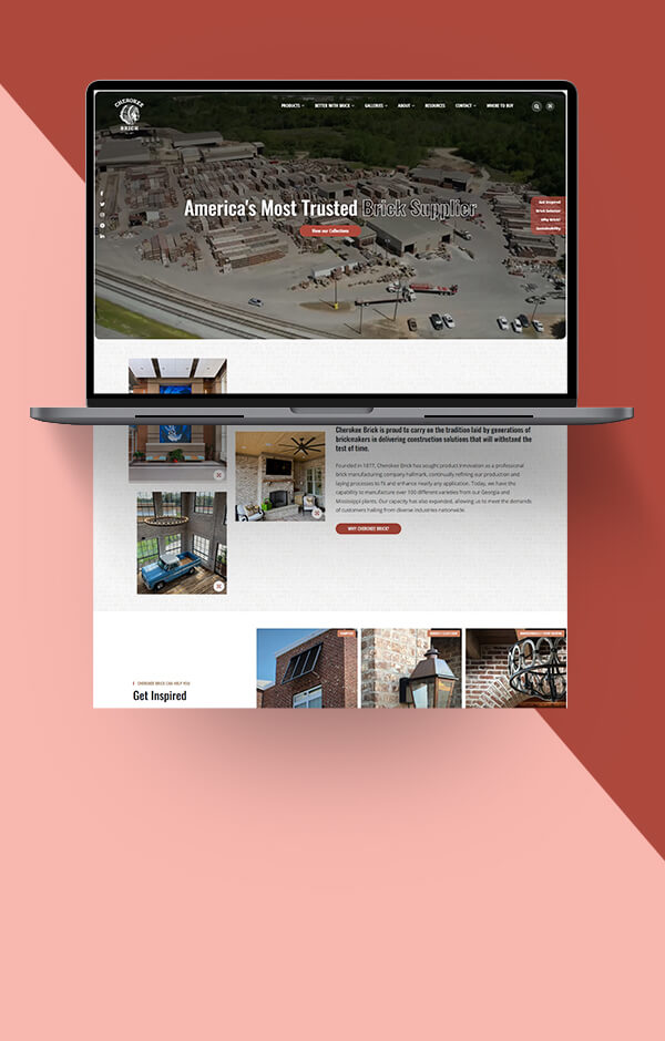 Responsive brick manufacturer website with store locator.