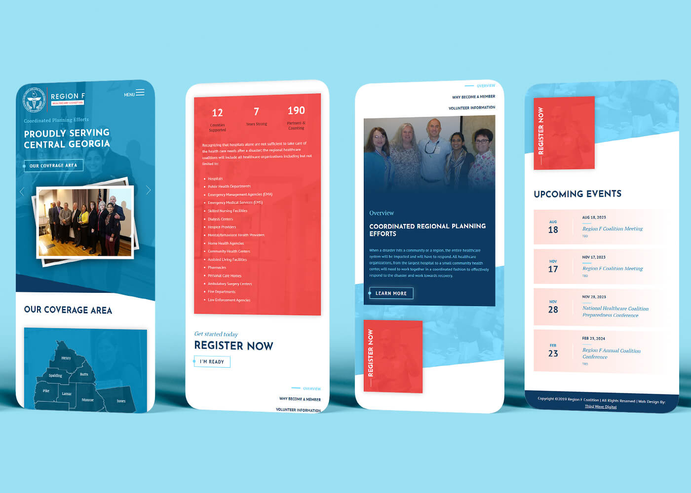 Responsive mobile website design for healthcare coalition.
