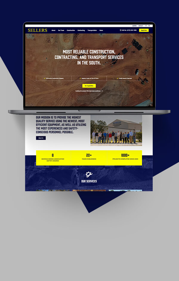 Responsive construction website with state-of-the-art content management system. 