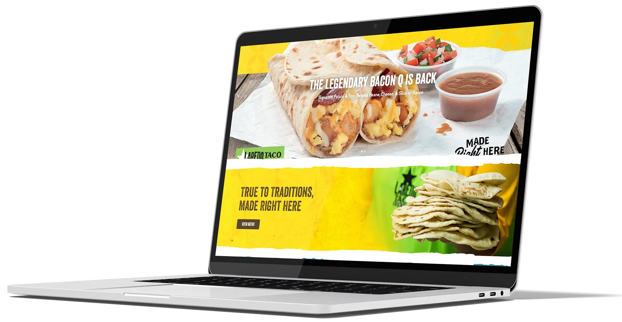 Laredo Taco Company website on open laptop